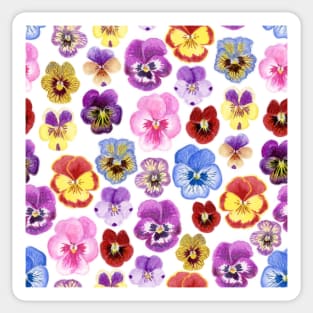 Watercolor Pansies Pattern Sticker